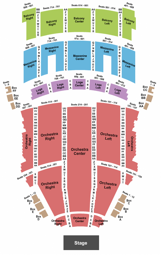 KeyBank State Theatre Cirque du Soleil Seating Chart